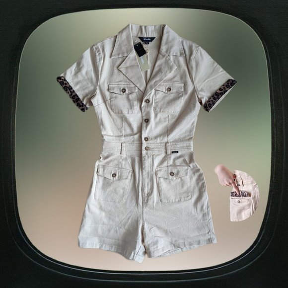 NWT Afends Safari Playsuit romper utility workwear - Picture 2 of 4